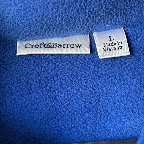 Croft & Barrow Royal Blue Zip Fleece Jacket Size L - Picture 3 of 5